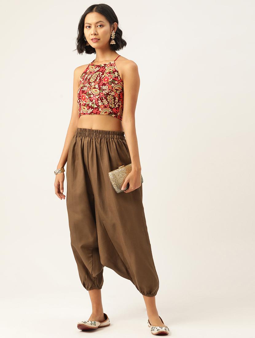 combo of 2 multi color cotton harem trousers - 20331462 - Standard Image - 2