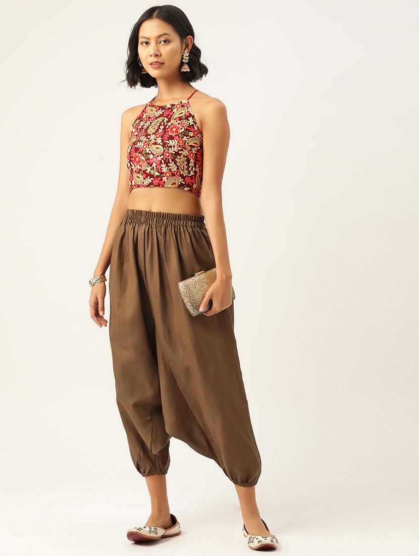 combo of 2 multi color cotton harem trousers - 20331467 - Standard Image - 2