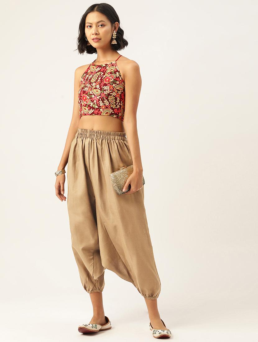 combo of 2 multi color cotton harem trousers - 20331469 - Standard Image - 2