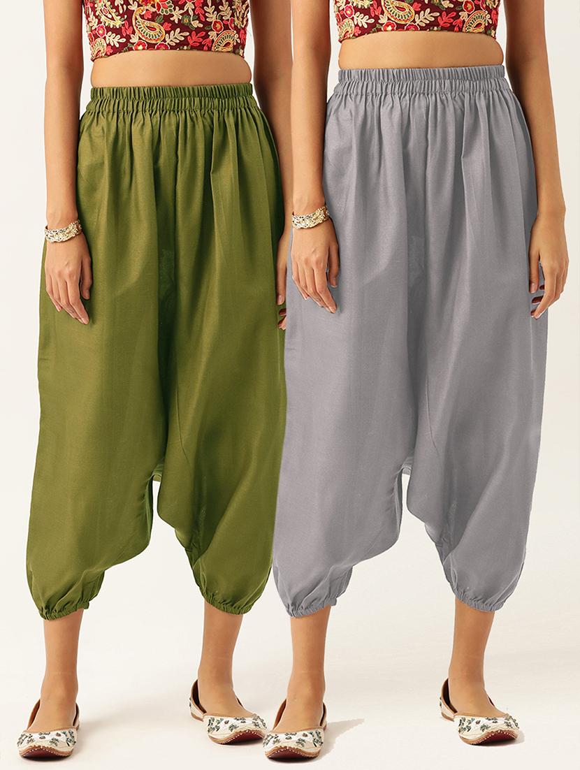 combo of 2 multi color cotton harem trousers - 20331473 - Zoom Image - 0