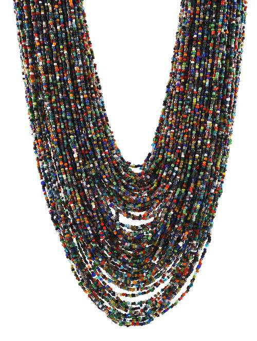 multi colored metal long necklace - 20331689 -  Standard Image - 0