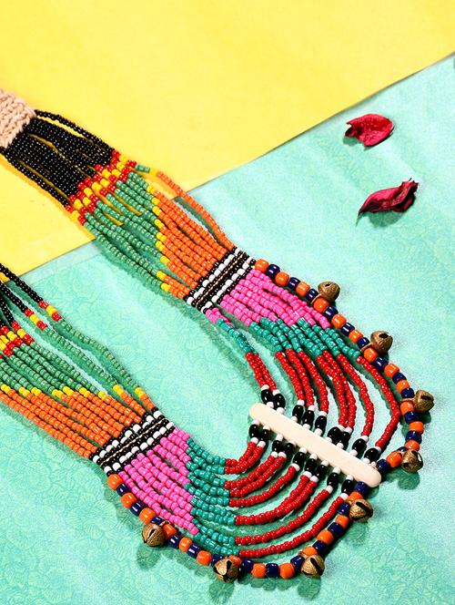 multi colored metal long necklace - 20331702 - Standard Image - 0