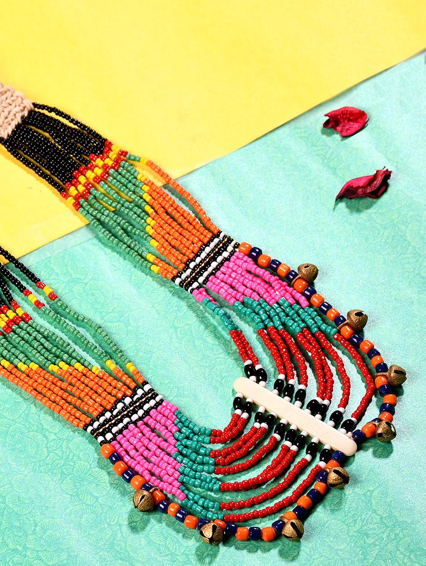multi colored metal long necklace - 20331702 - Zoom Image - 0