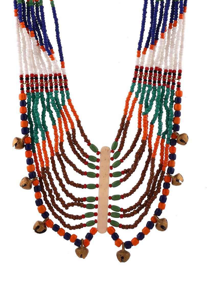 multi colored metal long necklace - 20331703 - Standard Image - 2
