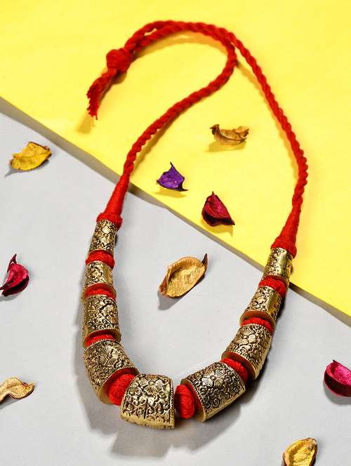 red metal statement necklace - 20331705 -  Standard Image - 0