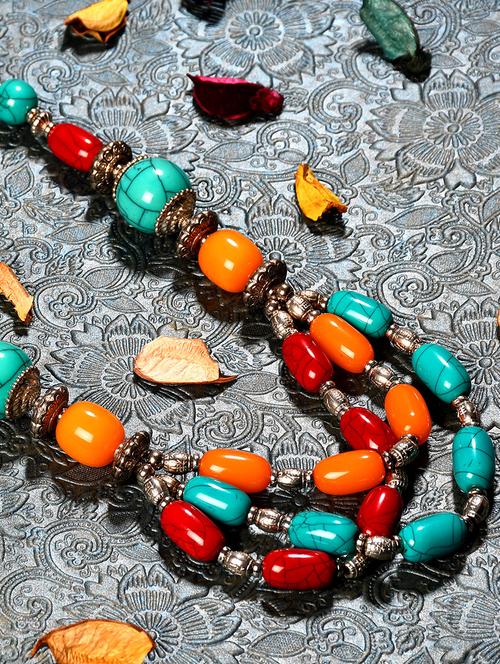 multi colored metal long necklace - 20331706 - Standard Image - 0