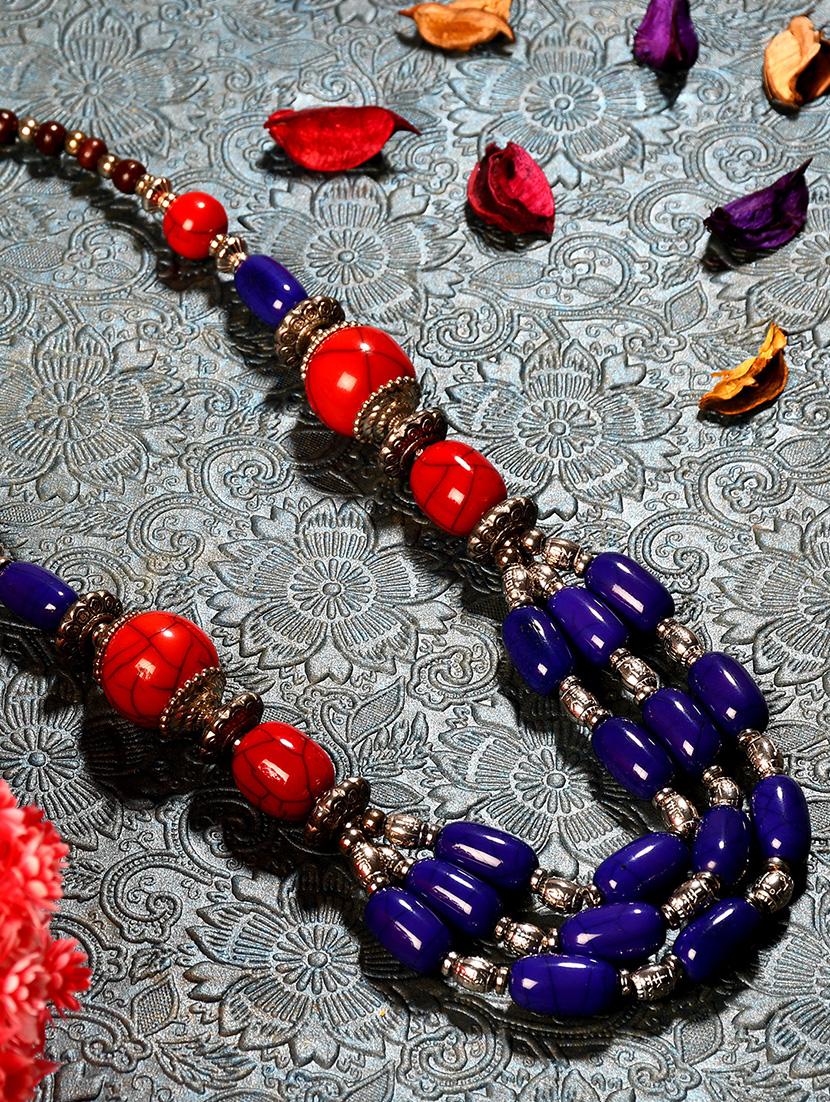 blue metal long necklace - 20331708 - Zoom Image - 0