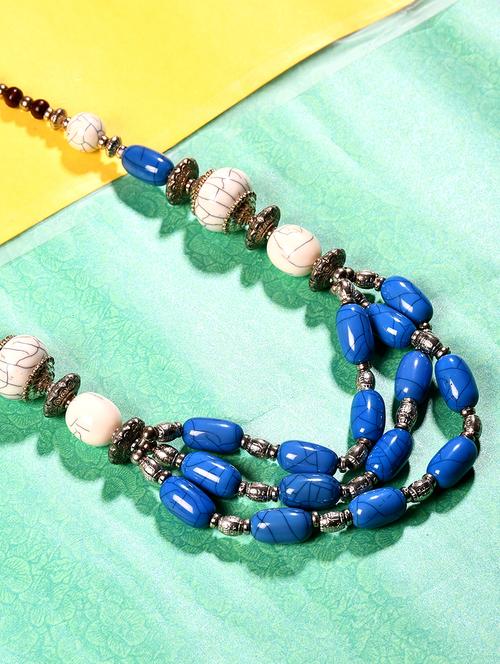 blue metal long necklace - 20331709 -  Standard Image - 0
