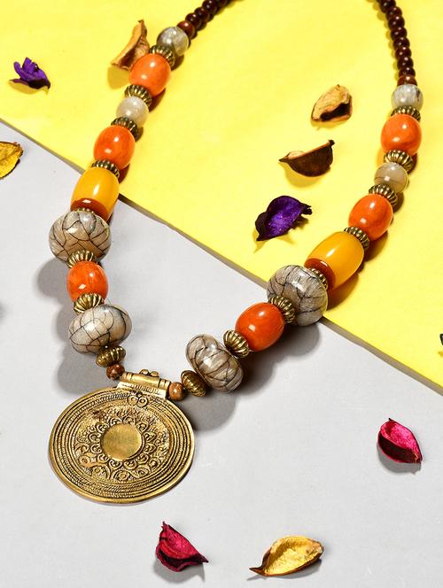 multi colored metal long necklace - 20331710 - Standard Image - 0