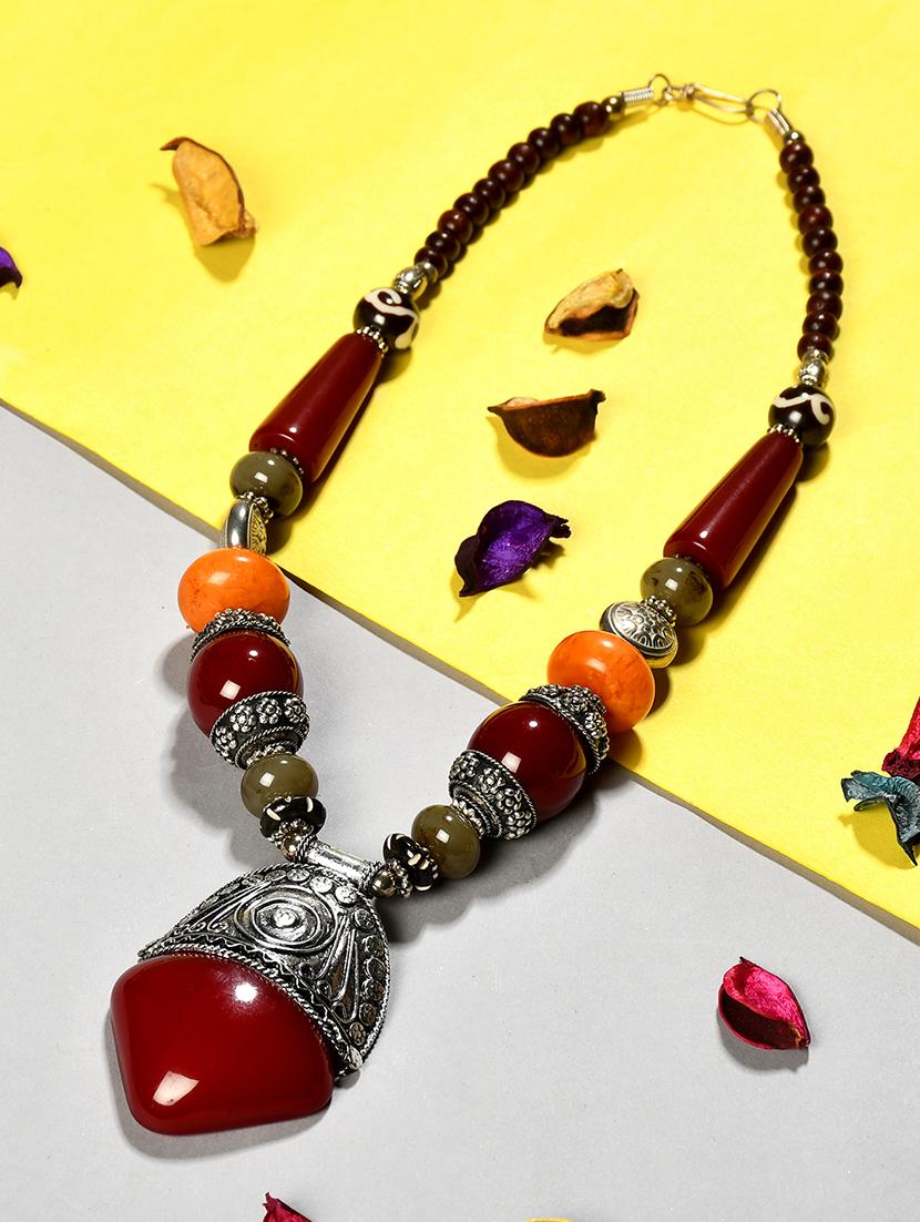 multi colored metal long necklace - 20331728 - Zoom Image - 0