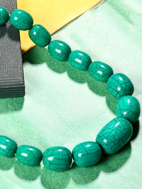 green metal statement necklace - 20331735 - Standard Image - 0