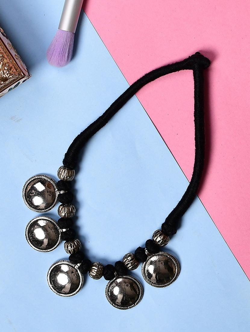 silver metal statement necklace - 20331745 -  Zoom Image - 0