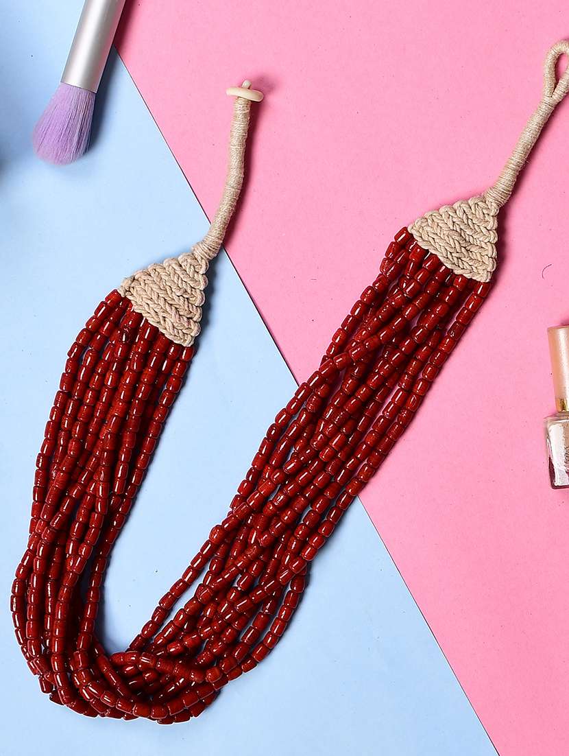 red metal statement necklace