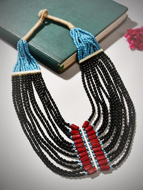 multi colored metal long necklace - 20331765 - Standard Image - 0
