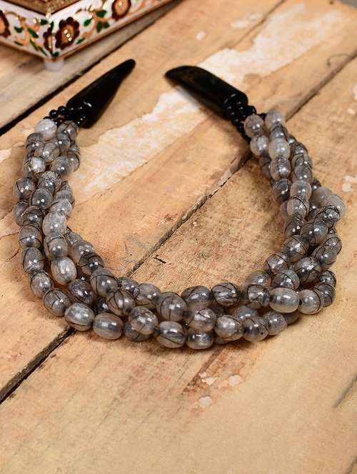grey metal statement necklace - 20331766 -  Standard Image - 0