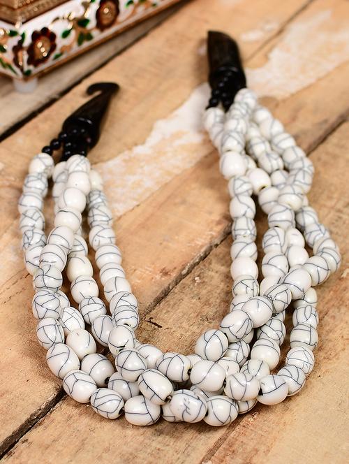 white metal statement necklace - 20331771 - Standard Image - 0