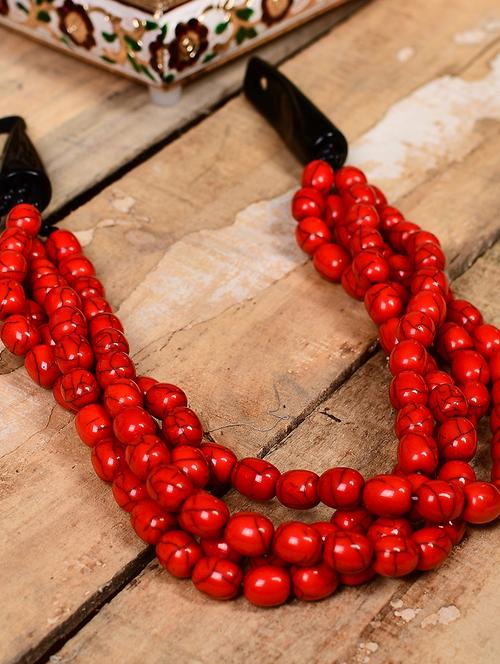 red metal statement necklace - 20331784 -  Standard Image - 0