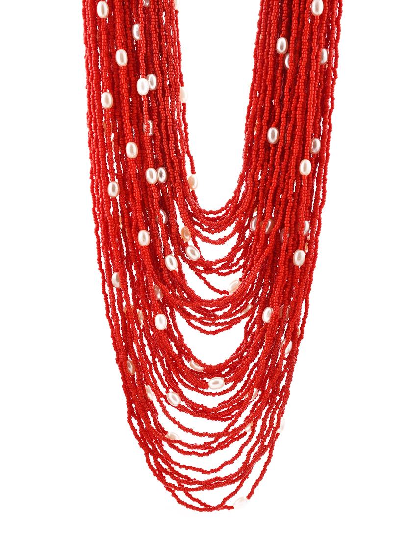 red metal long necklace - 20331792 - Zoom Image - 0