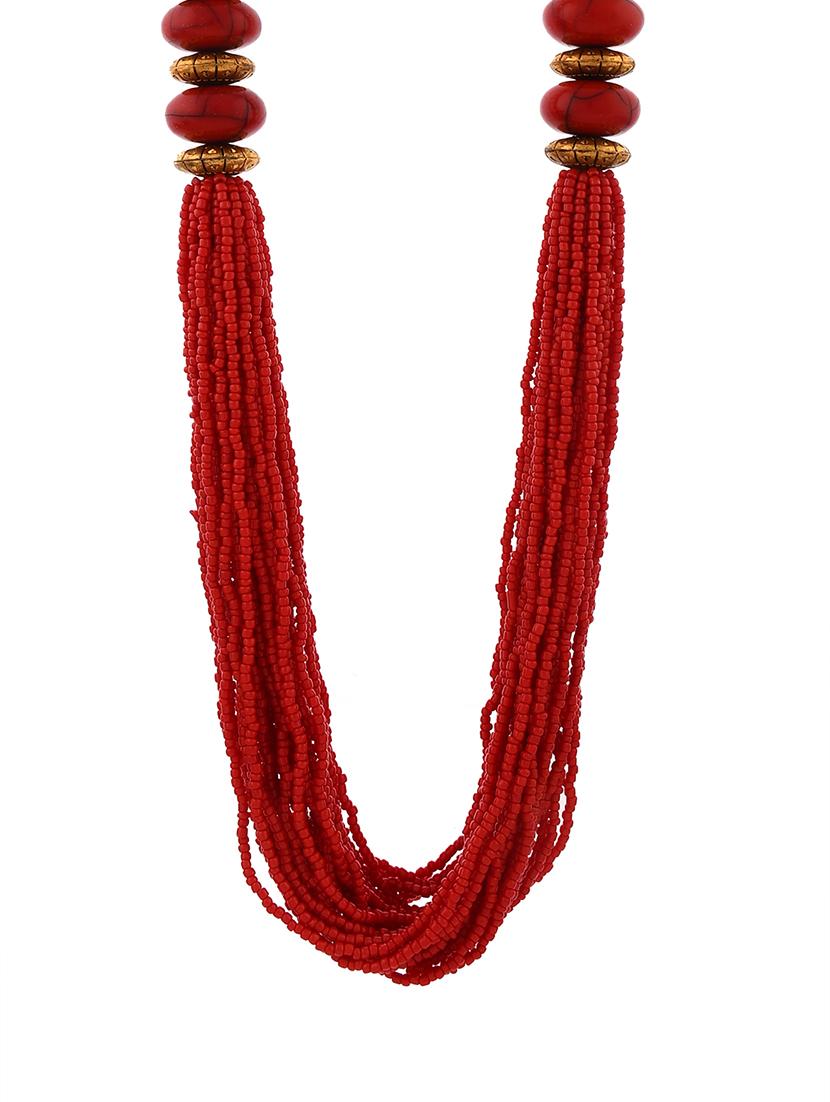 orange metal long necklace - 20331808 - Standard Image - 2
