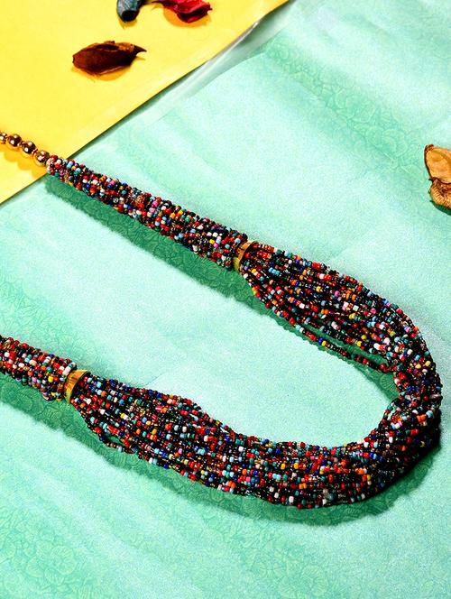 multi colored metal statement necklace - 20331823 - Standard Image - 0