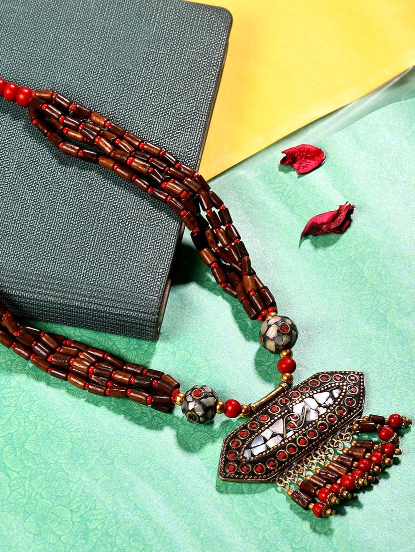 brown metal statement necklace - 20331827 - Zoom Image - 0