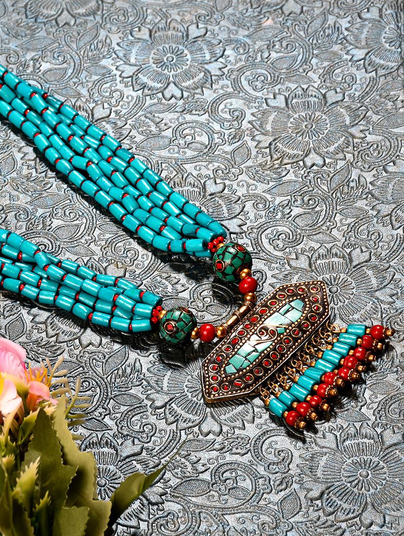 blue metal statement necklace - 20331829 - Zoom Image - 0
