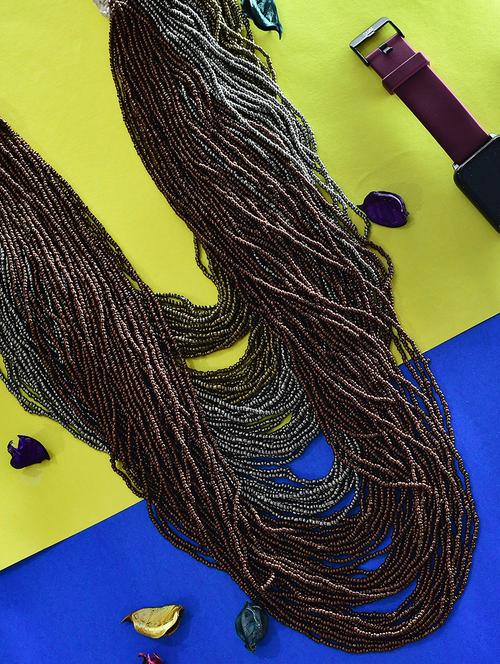 brown metal long necklace - 20331834 - Standard Image - 0