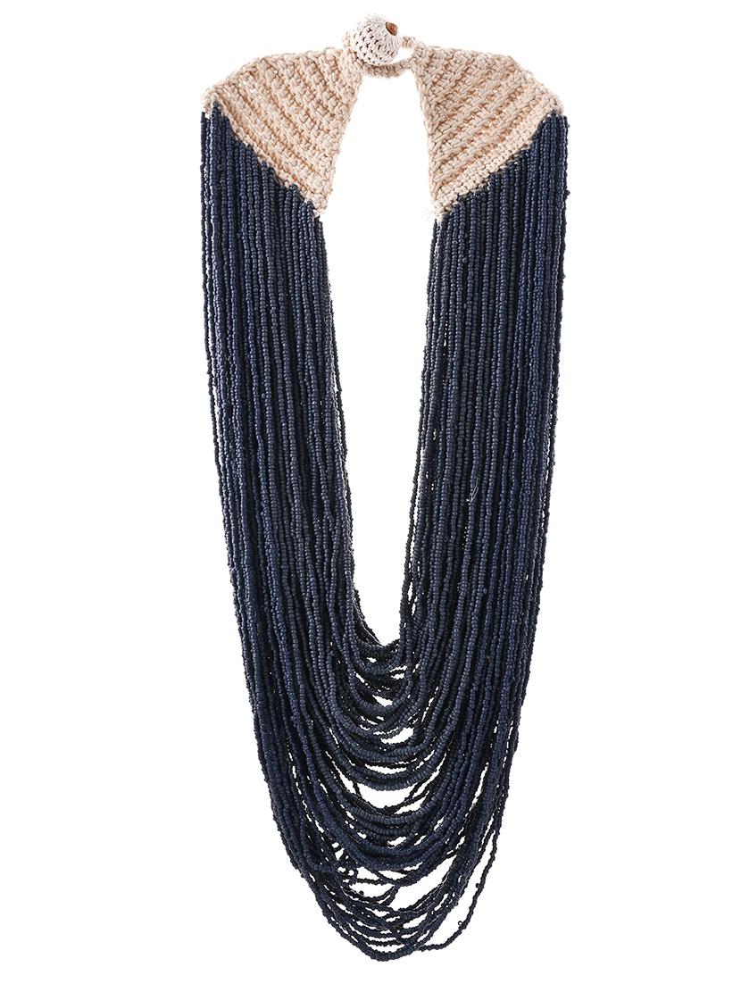 blue metal long necklace - 20331838 - Zoom Image - 0