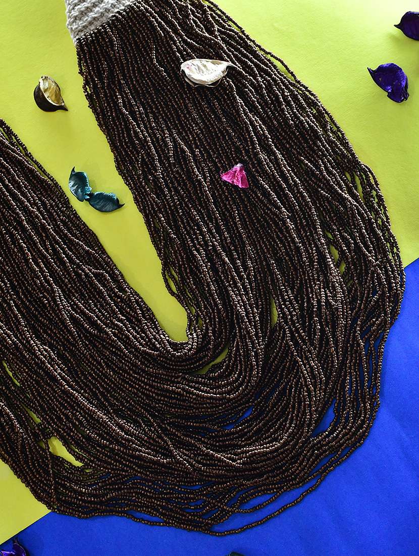 brown metal long necklace - 20331839 - Zoom Image - 0