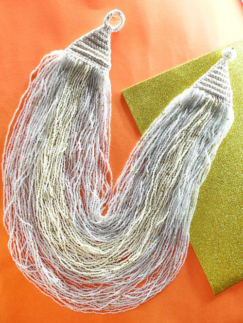 white metal long necklace - 20331840 - Standard Image - 0