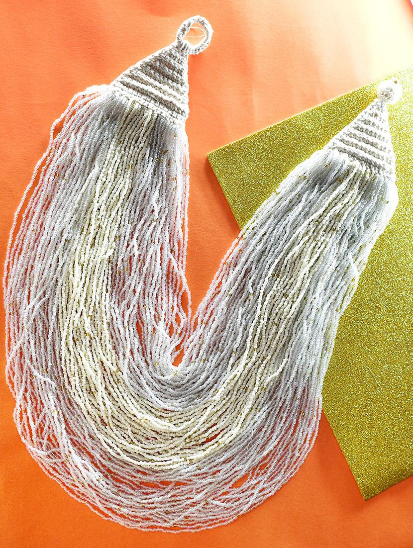 white metal long necklace - 20331840 - Zoom Image - 0