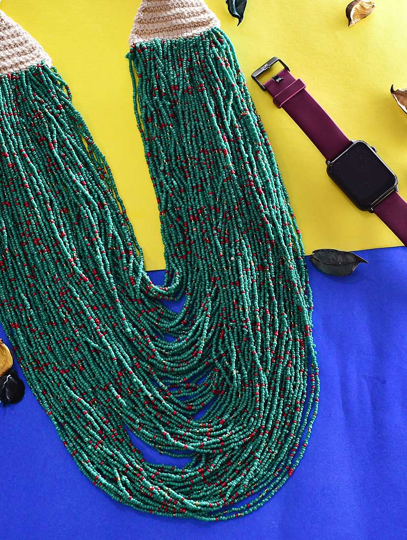 green metal long necklace - 20331842 -  Zoom Image - 0
