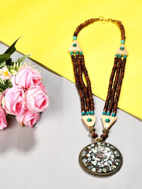 multi colored metal statement necklace - 20331844 - Standard Image - 0
