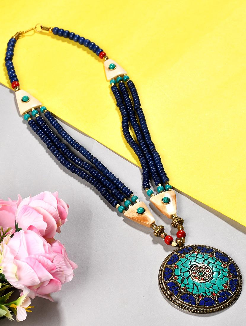 multi colored metal statement necklace - 20331845 -  Zoom Image - 0