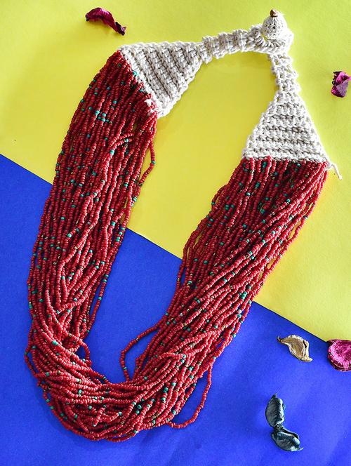 red metal statement necklace - 20331861 - Standard Image - 0