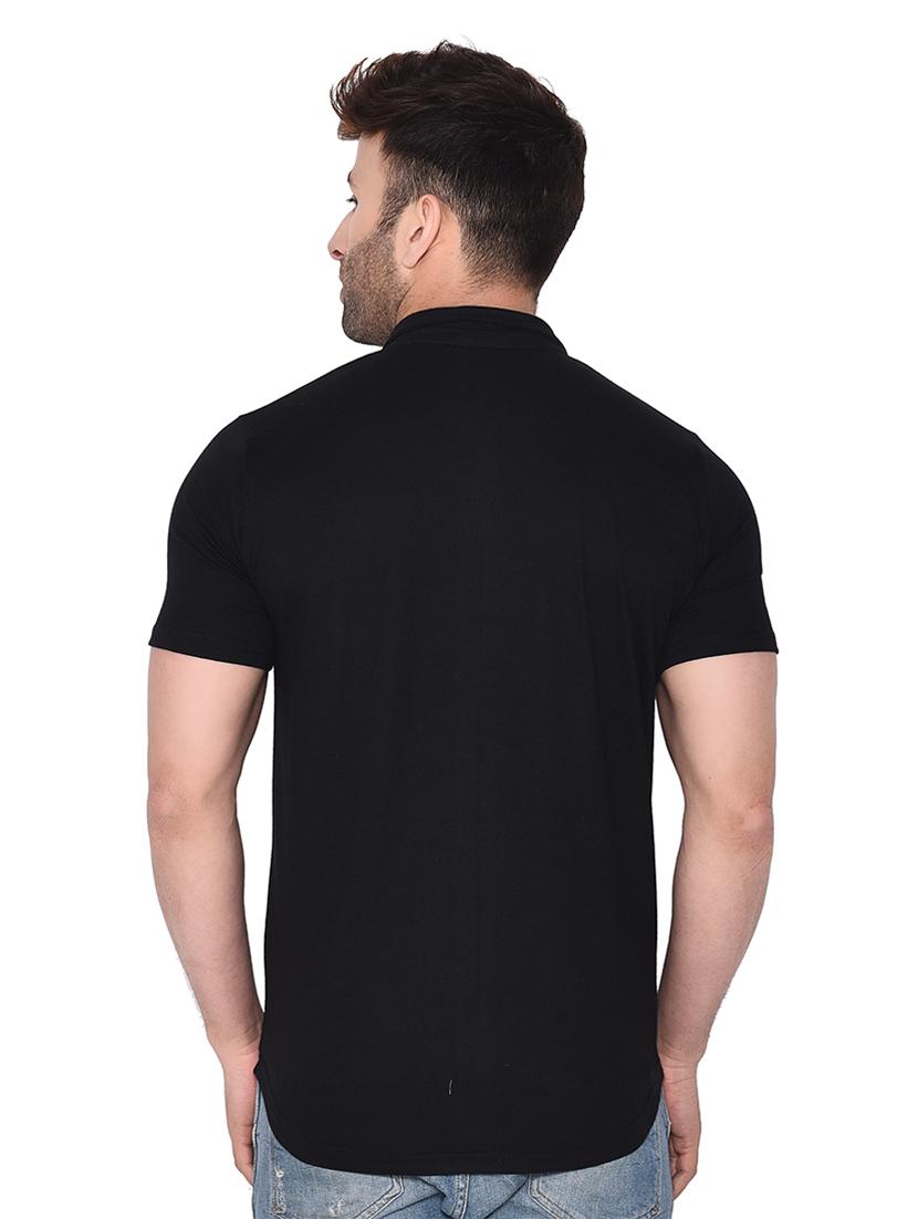 black cotton blend casual shirt - 20331894 - Standard Image - 2