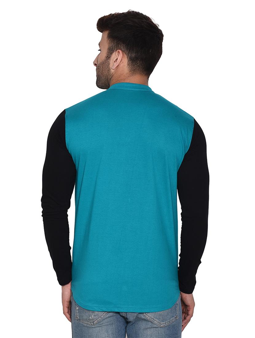 mandarin collar long sleeves color block shirt - 20331974 - Standard Image - 2