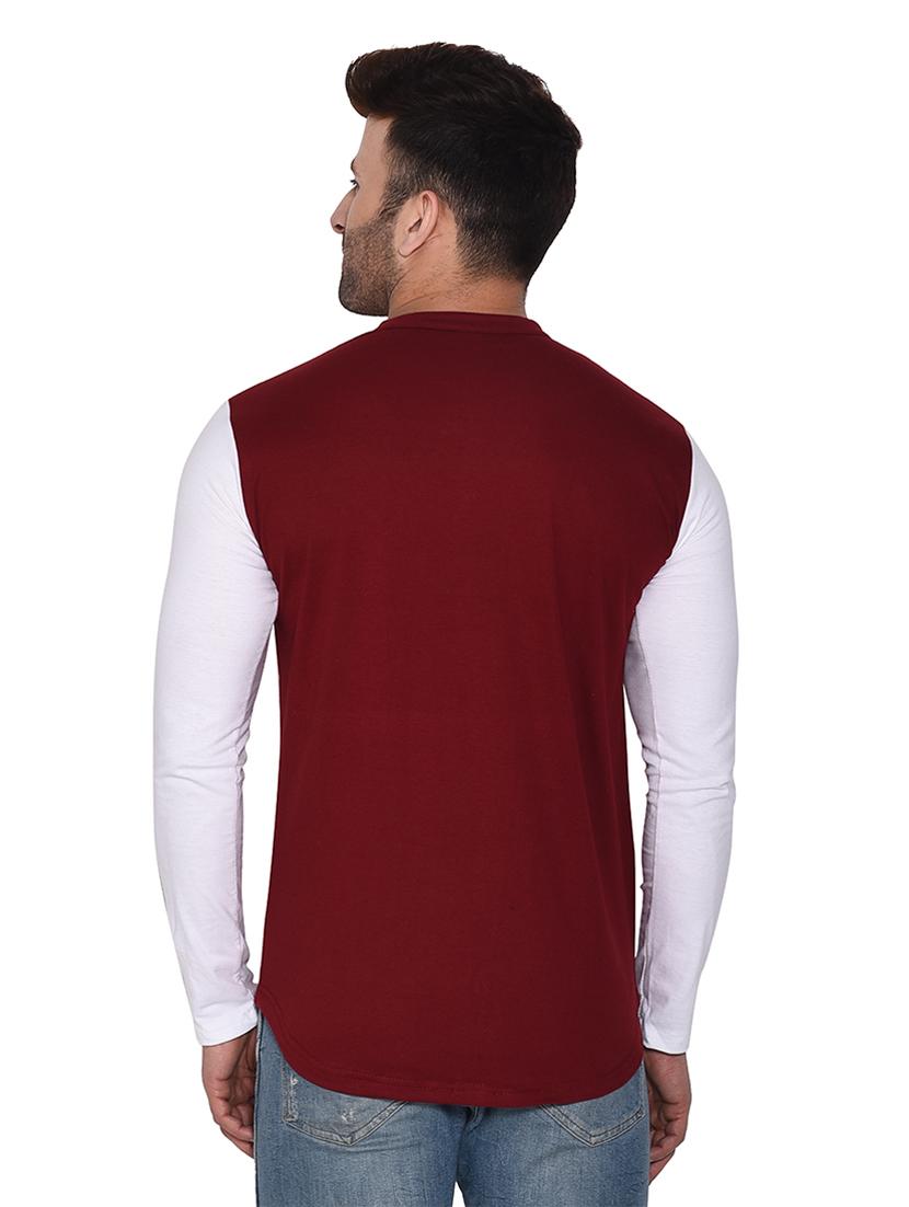 mandarin collar long sleeves color block shirt - 20331975 - Standard Image - 2