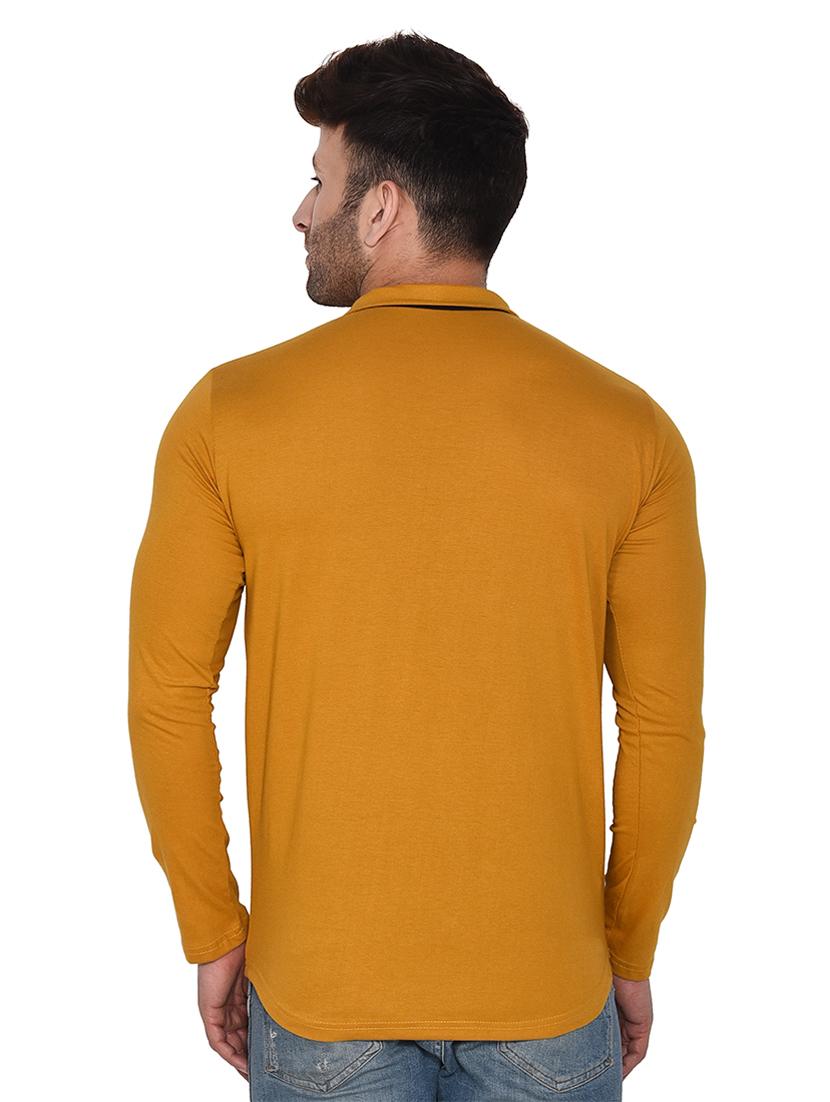 mustard cotton blend casual shirt - 20332028 - Standard Image - 2