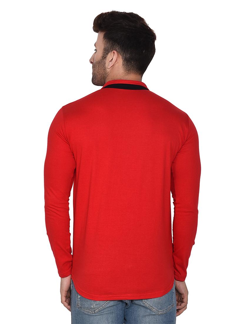 red cotton blend casual shirt - 20332029 - Standard Image - 2