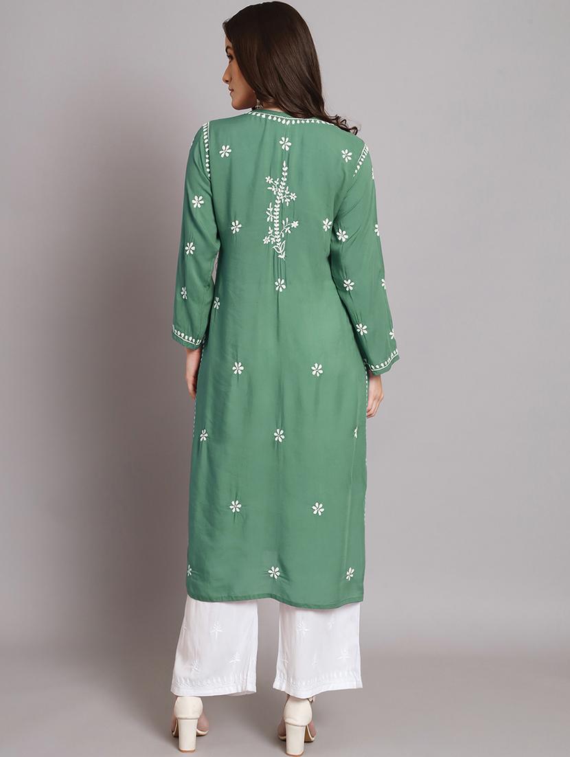 green colored straight kurta - 20333203 - Standard Image - 2