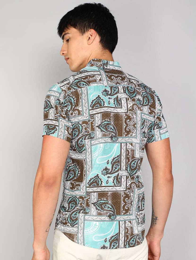 brown rayon casual shirt - 20333443 -  Standard Image - 2