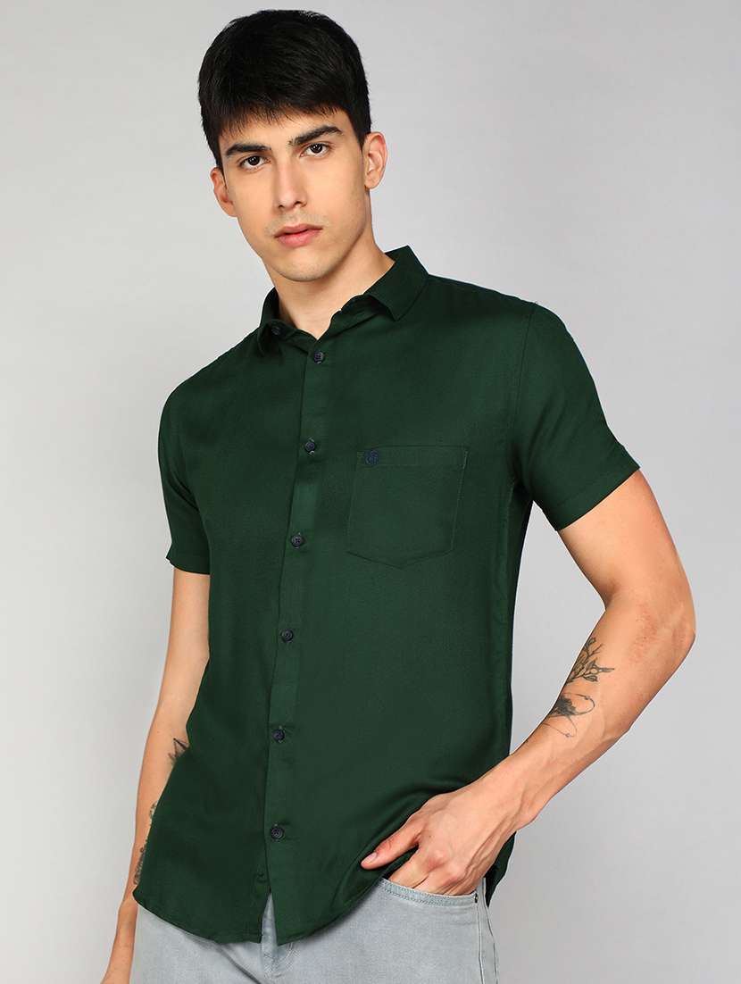 mens solid casual shirt
