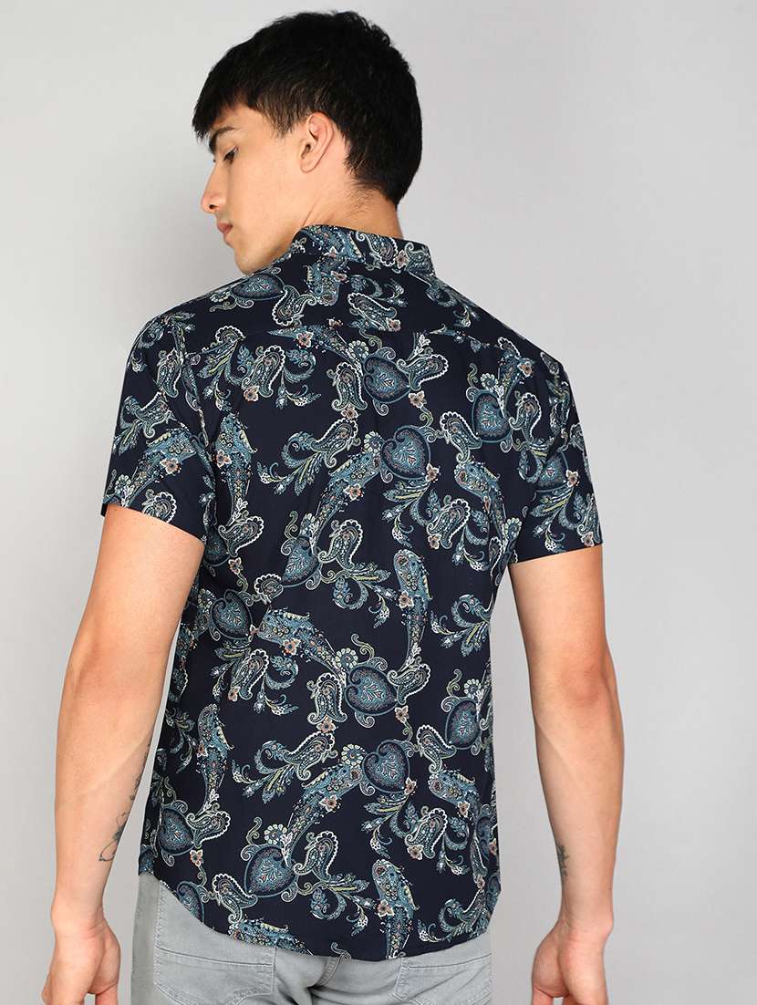 navy blue casual shirt - 20333450 - Standard Image - 2