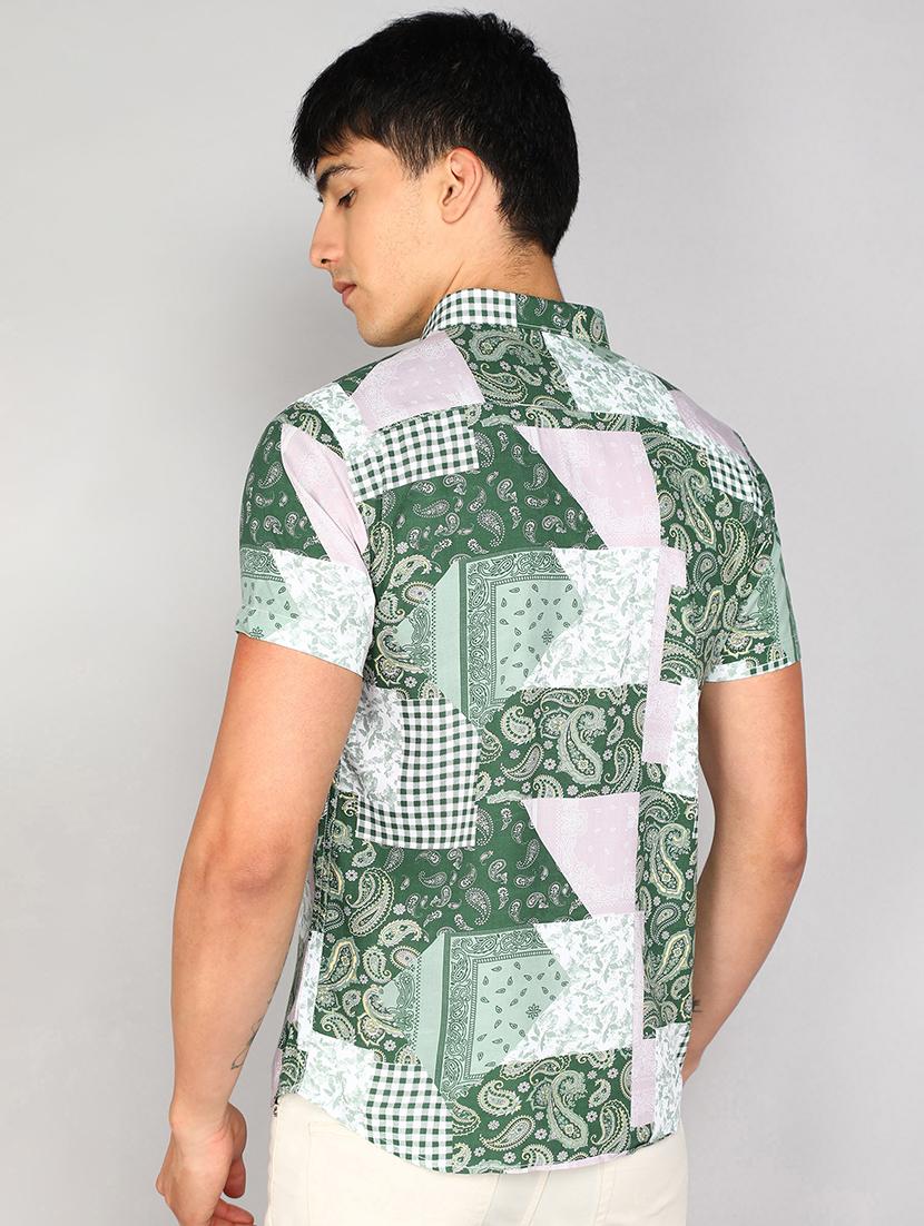 men multi colored paisley print viscose regular shirt - 20333460 - Standard Image - 2
