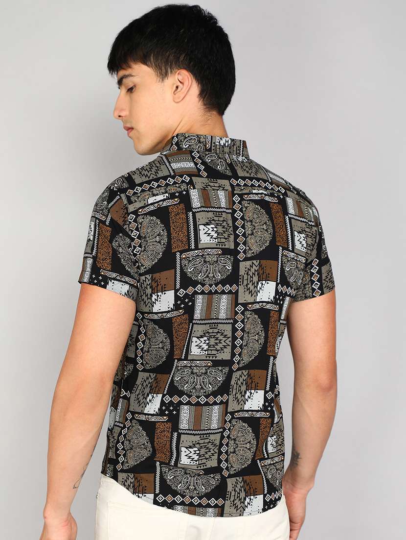 men multi colored printed viscose regular shirt - 20333462 -  Standard Image - 2