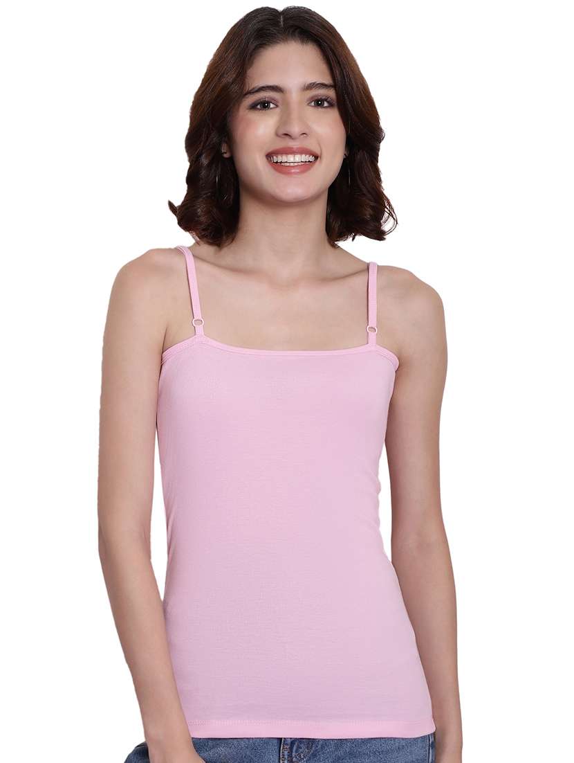 pink solid sleeveless camisole