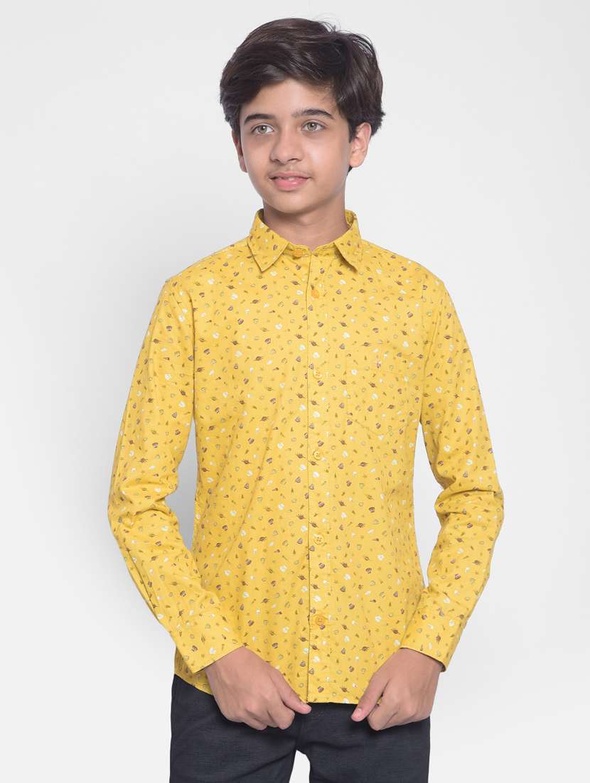 boys multi color printed 100% cotton shirt
