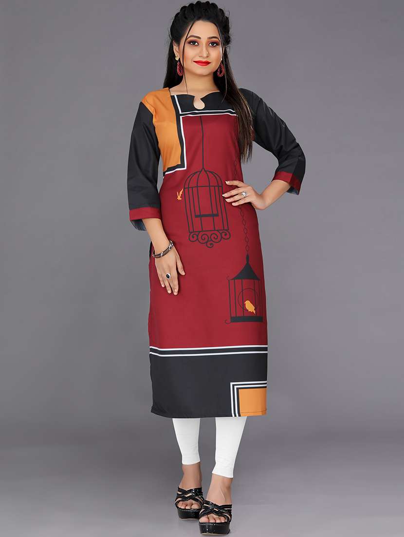 multi colored straight kurta