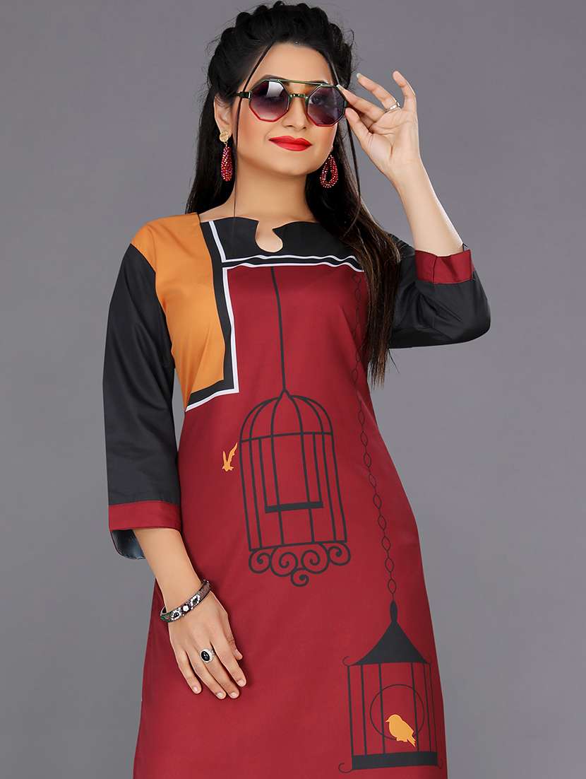 multi colored straight kurta - 20335720 -  Standard Image - 2